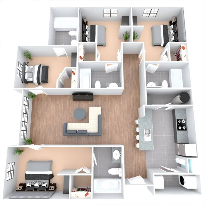 4 bedroom floorplan