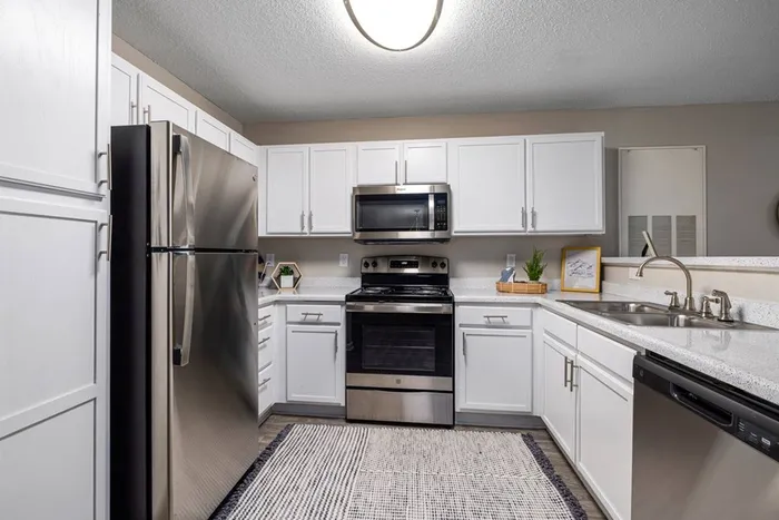 Kitchen with stainless steel appliances