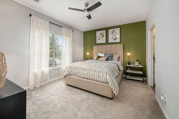 furnished bedroom of apartment home