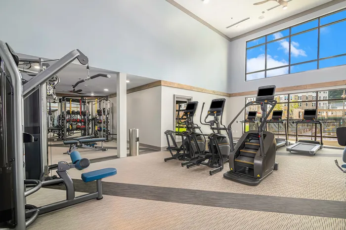furnished fitness area with equipment