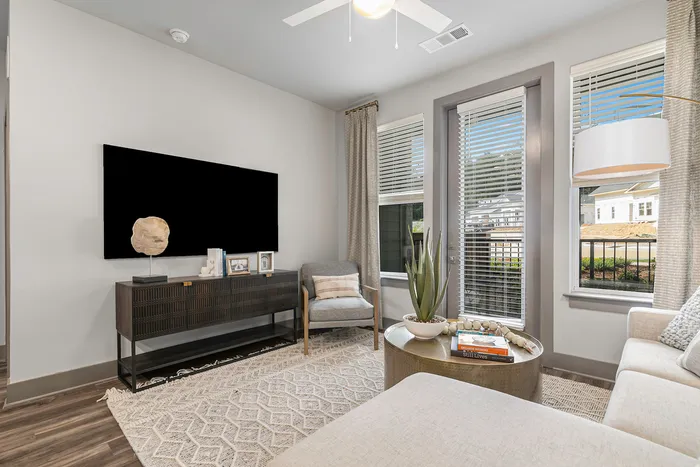 furnished living area in apartment home