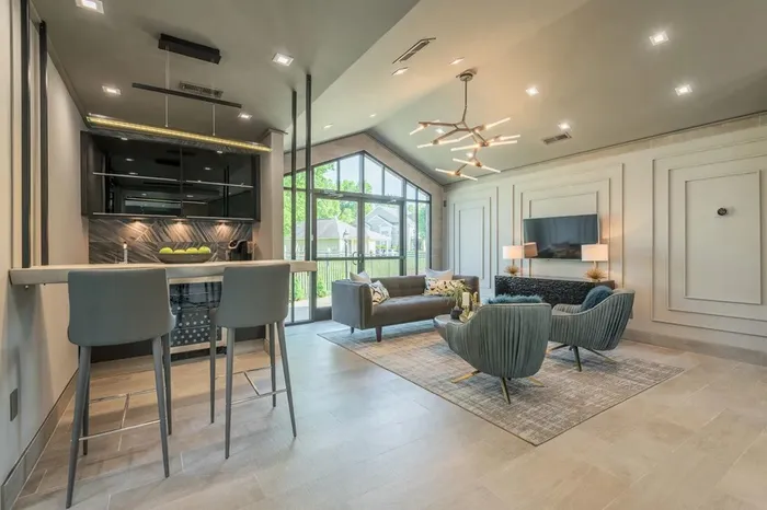 furnished leasing office in apartment building