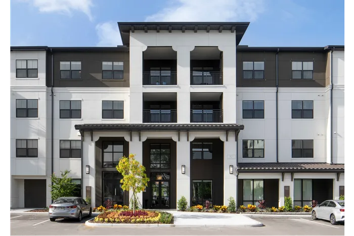 exterior apartment building on sunny day