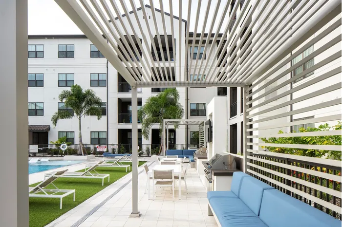 patio furniture outside apartment building