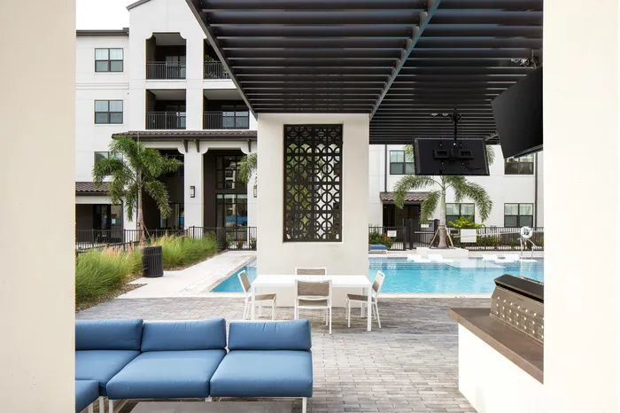 pool with seating in daytime