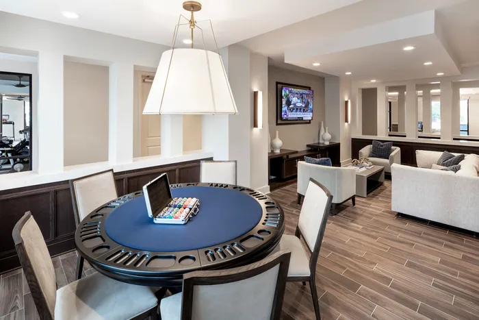 poker table in clubroom