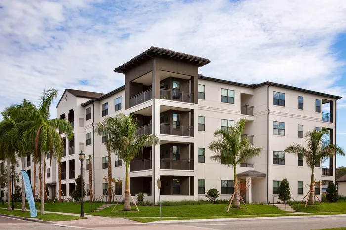 apartment building exterior on sunny day