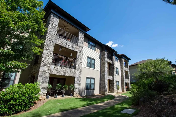 exterior apartment building on sunny day