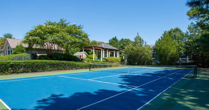 exterior tennis court on sunny day