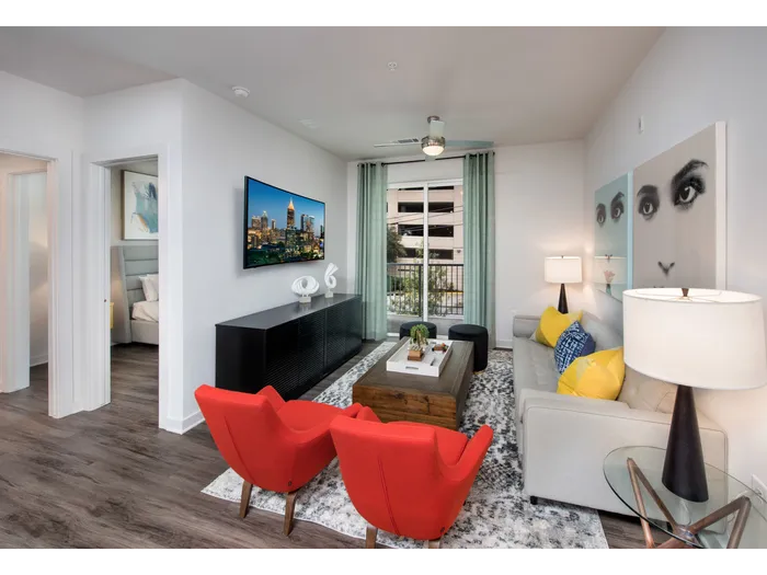 furnished living room in apartment