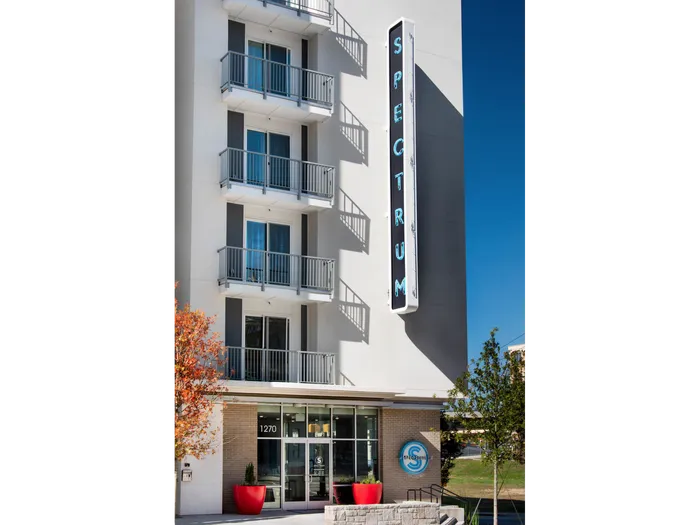 apartment building sign in daytime