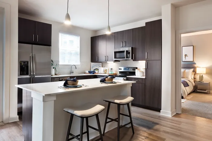 furnished kitchen of apartment