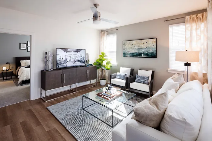 furnished living area of apartment