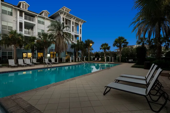 pool at evening