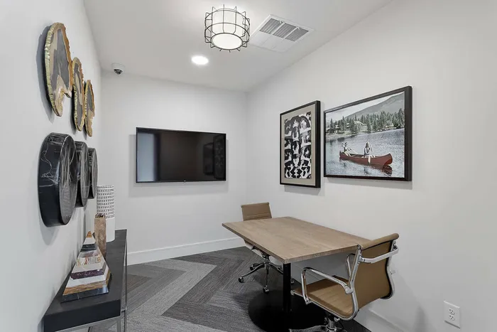 office space with table and chairs