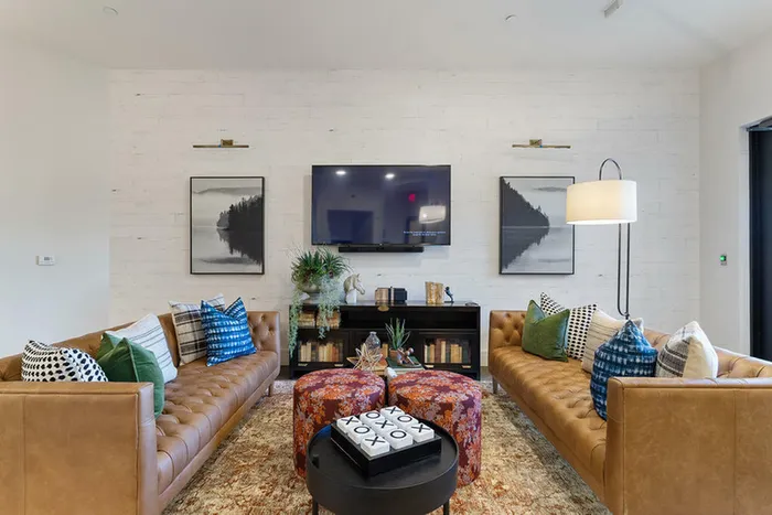 furnished seating area in clubhouse