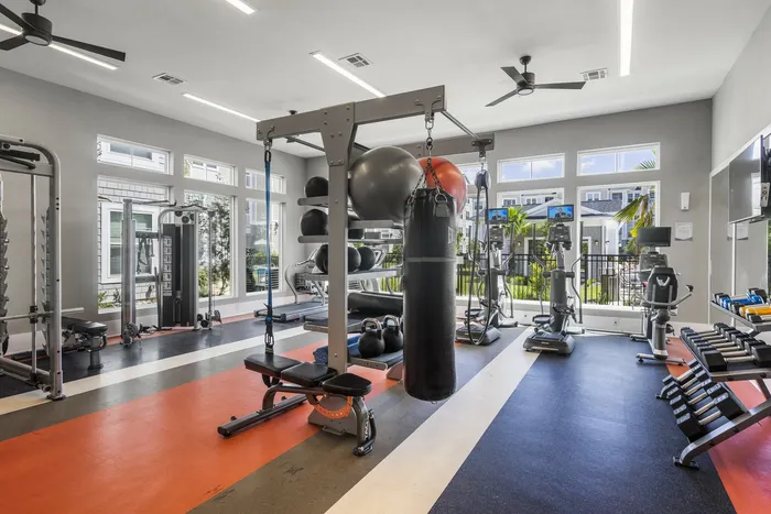 furnished fitness center with equipment