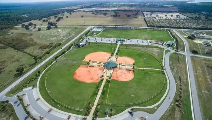 aerial view of park in daytime