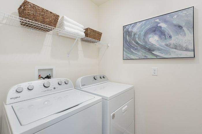 washing maching and dryer in home