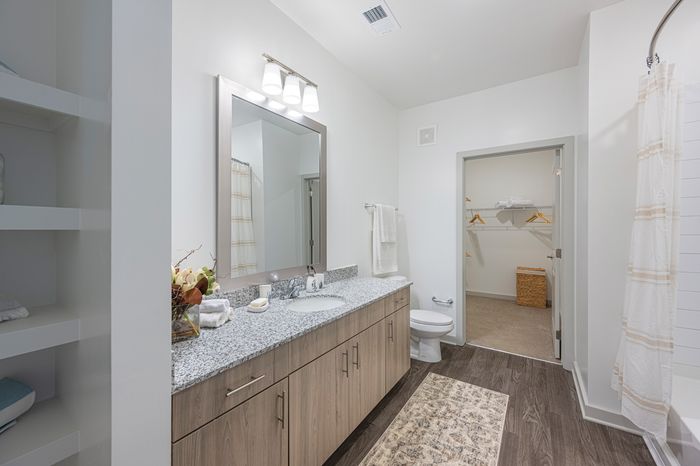 furnished bathroom with closet