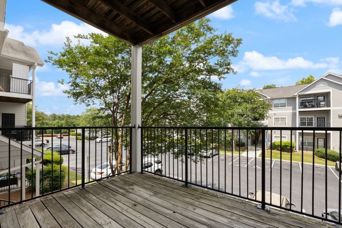 Covered patio with view of community