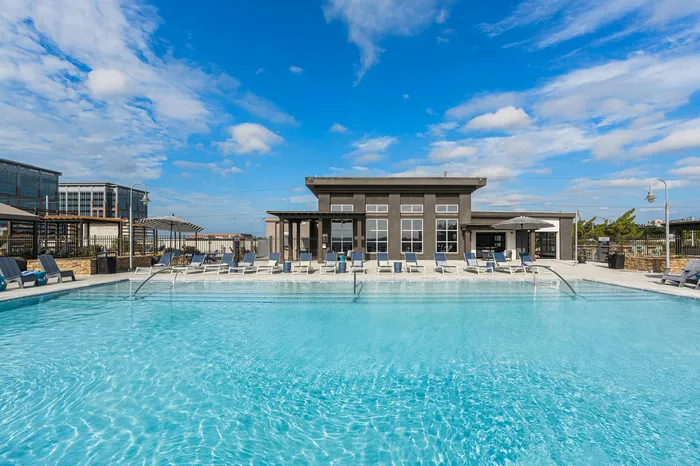 Community Pool Pavilion on Sunny Day