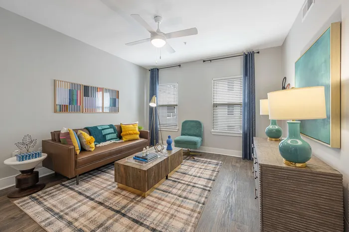 Furnished Living Room in Model apartment