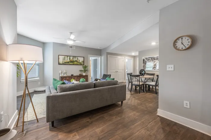 Furnished living area model apartment