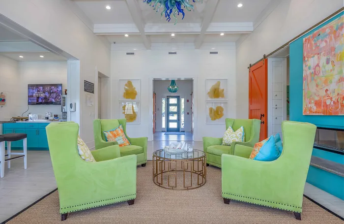 Indoor community clubroom with sitting area