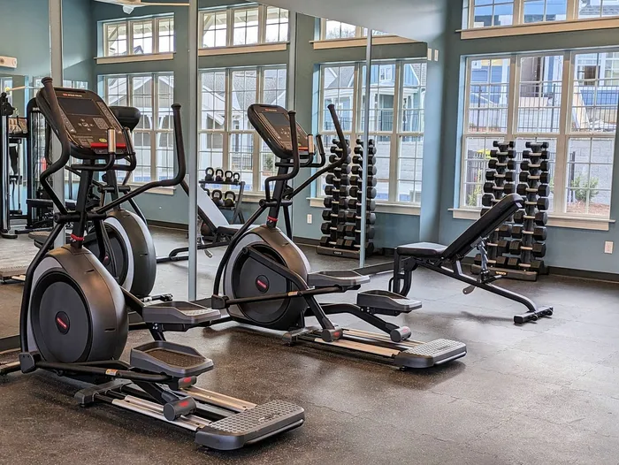 Indoor fitness cnter with weights and cardio machines