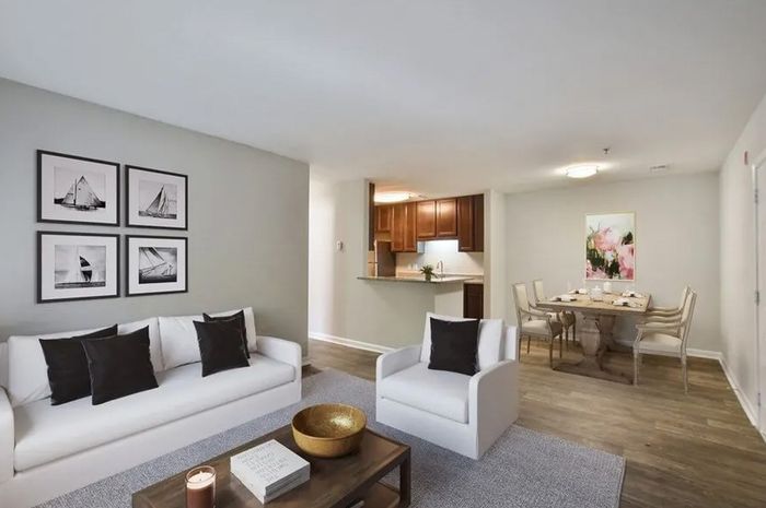Furnished living and dining room