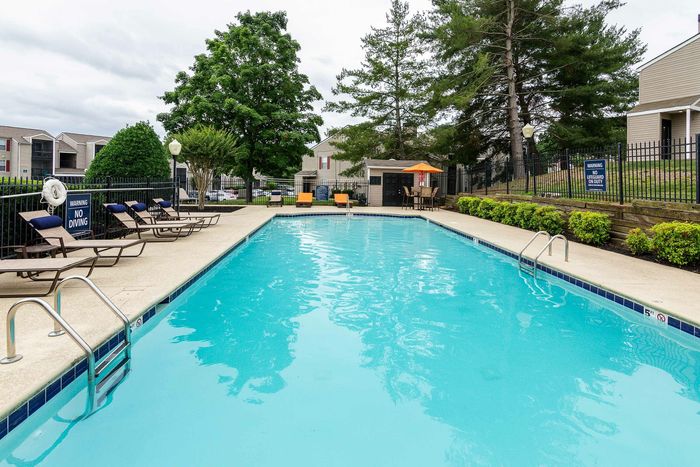 Pool on a cloudy day