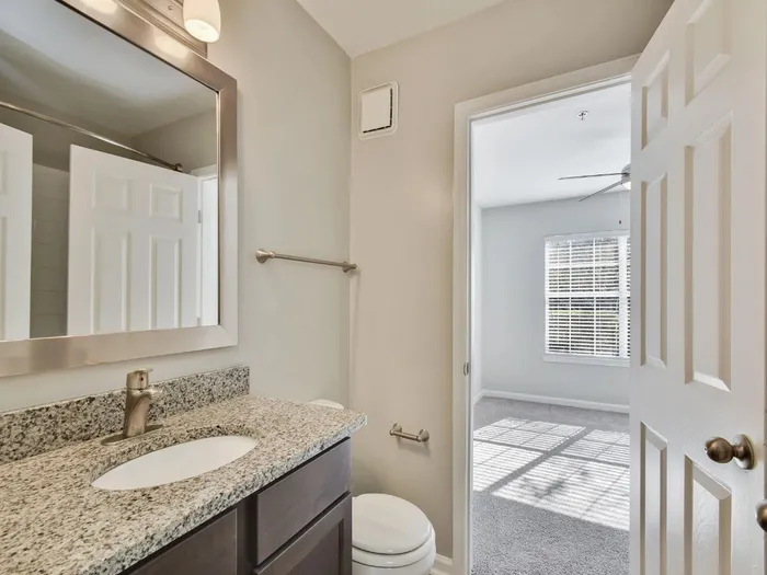 Bathroom with single vanity