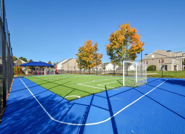Sports court with tennis and soccer