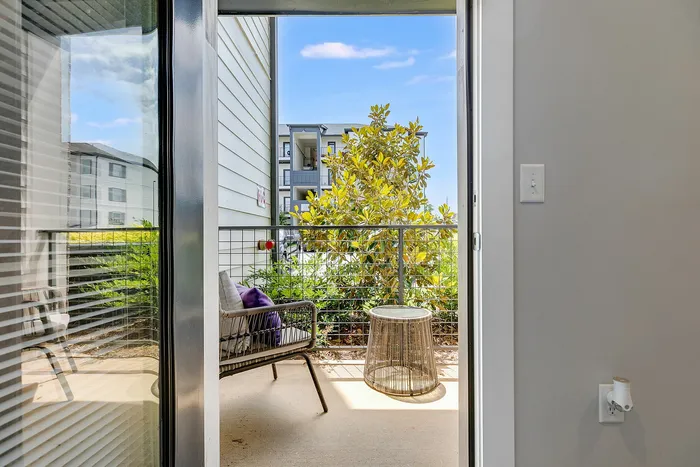 Private balcony at Paragon Luxury Apartments in Athens, GA
