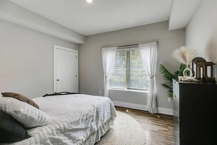 Guest bedroom at Paragon Luxury Apartments in Athens, GA