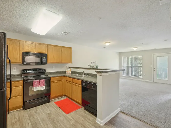 kitchen with wood cabinets