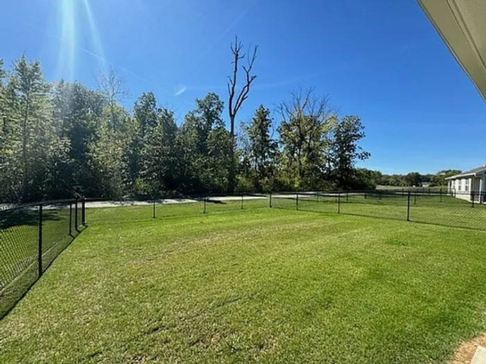 Large backyard with fence