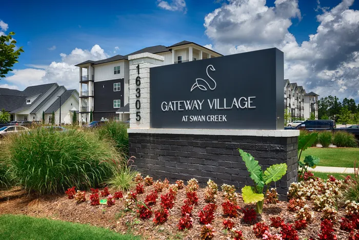 Gateway Village welcome sign