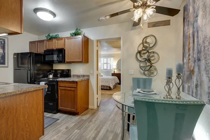 kitchen and dining area