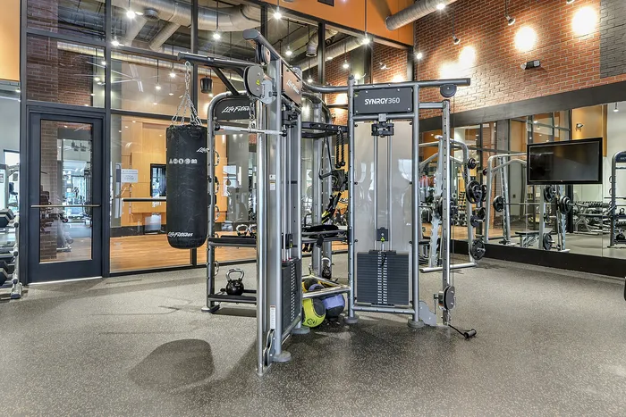 Fitness Center with free weights, machines and cardio equipment