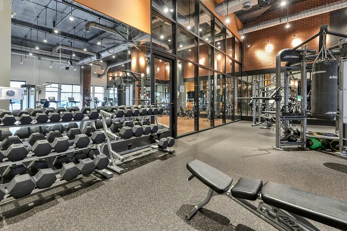 Fitness Center with free weights, machines and cardio equipment