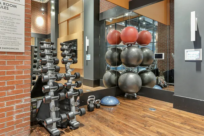 Fitness Center with free weights, machines and cardio equipment