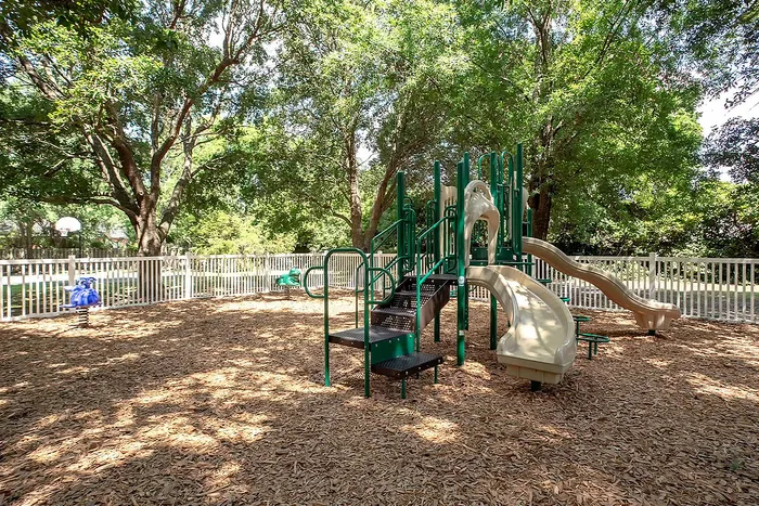 fenced children's playground