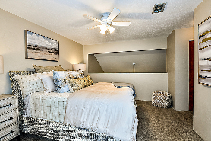 Loft bedroom at Woodland Villas in Gainesville, FL