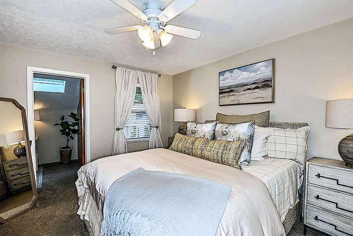 Loft bedroom at Woodland Villas in Gainesville, FL