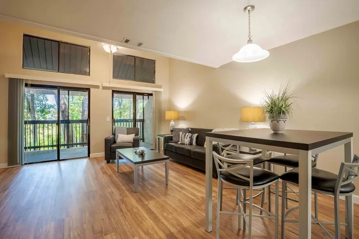 spacious living room with dedicated dining area