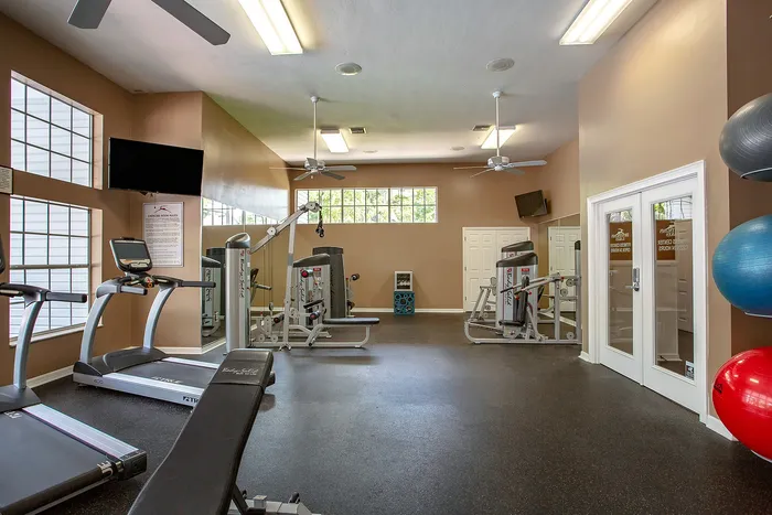 Fitness center with free weights, machines and cardio equipment