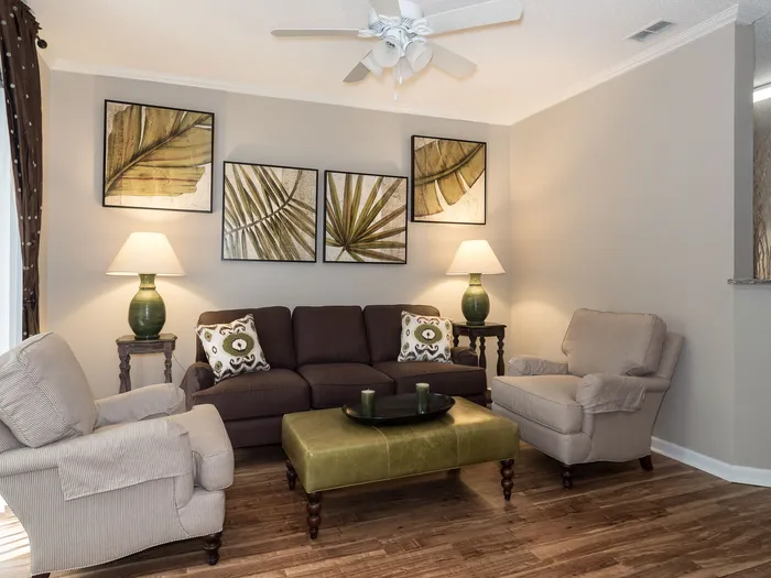 furnished and decorated living area