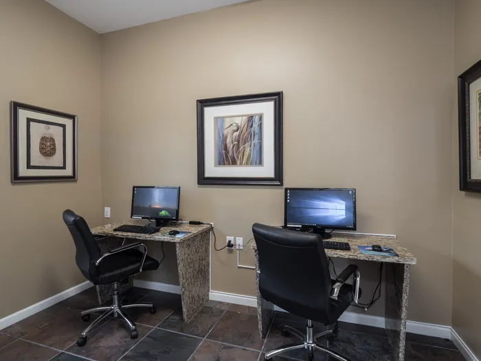 business center with computers